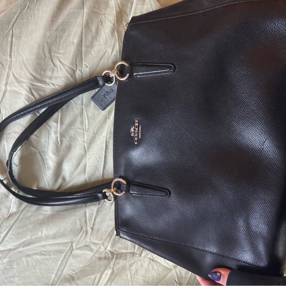 black leather Coach bag